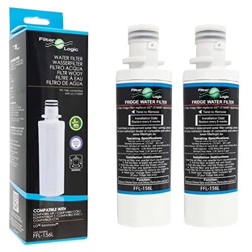 FilterLogic FFL-156L | 2x Kühlschrank Wasserfilter kompatibel mit LG LT1000P ADQ747935 ADQ74793501 Filter von Filterlogic
