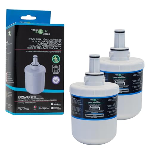 FilterLogic FFL-180SK | 2er Pack - Wasserfilter kompatibel mit Samsung HAFIN2/EXP, DA29-00003G, HAFIN2, HAFIN1/EXP, HAFIN1, DA29-00003F - HAFIN, DA97-06317A interner Filter für Samsung Kühlschrank von Filterlogic