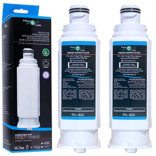 FilterLogic FFL-182S | 2x Wasserfilter kompatibel mit Samsung HAF-QIN, HAF-QIN/EXP, DA97-17376B für DA97-08006C Kühlschrank Systeme von Filterlogic