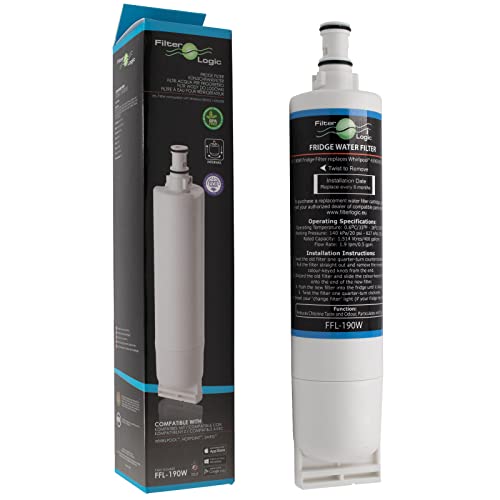 FilterLogic FFL-190W | 1x Wasserfilter kompatibel mit Bauknecht SBS103, 484000008723 - SBS003, 481281719155 - für Whirlpool SBS200, 484000008726 - SBS002 Kühlschrank Clean Ice Water Filter von Filterlogic