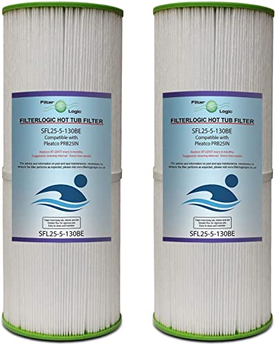 Filterlogic SFL25-5-13OBE | 2x Wasserfilter kompatibel mit Pleatco PRB25-IN, Darlly SC704, Unicel C-4326, Magnum RD25 Filterkartusche, Whirlpoolfilter, Poolfilter, Hot Tub Filter, Spafilter von Filterlogic