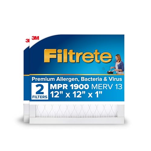 Filtrete 12 x 12 x 1 Luftfilter, MPR 1900, MERV 13, Healthy Living Ultimate Allergen 3 Monate gefaltete 1 Zoll Luftfilter, 2 Filter Filtrete 12 x 12 x 1 Luftfilter, MPR 1900, MERV 13, Healthy Living Ultimate Allergen 3 Monate gefaltete 1 Zoll Luftfilter, 2 Filter von Filtrete