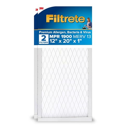 Filtrete 12 x 20 x 1 AC Ofen-Luftfilter, MERV 13, MPR 1900, Premium-Allergen-, Bakterien- und Virenfilter, 3 Monate plissiert, 2,5 cm elektrostatischer Luftreinigungsfilter, 2er-Pack (tatsächliche Filtrete 12 x 20 x 1 AC Ofen-Luftfilter, MERV 13, MPR 1900, Premium-Allergen-, Bakterien- und Virenfilter, 3 Monate plissiert, 2,5 cm elektrostatischer Luftreinigungsfilter, 2er-Pack (tatsächliche von Filtrete