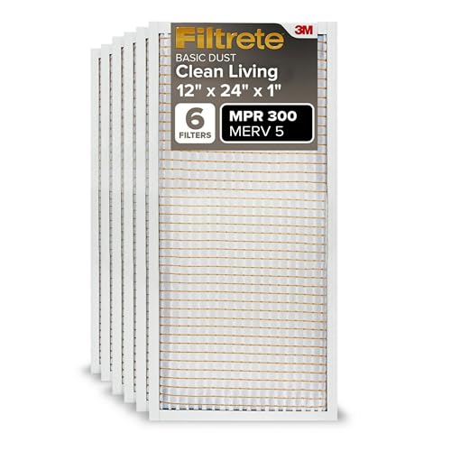 Filtrete Luftfilter, MPR 300, MERV 5, Clean Living Basic Dust 3-Monats-Luftfilter mit Falten, 6 Filter, 30,5 x 61 x 2,5 cm Filtrete Luftfilter, MPR 300, MERV 5, Clean Living Basic Dust 3-Monats-Luftfilter mit Falten, 6 Filter, 30,5 x 61 x 2,5 cm von Filtrete