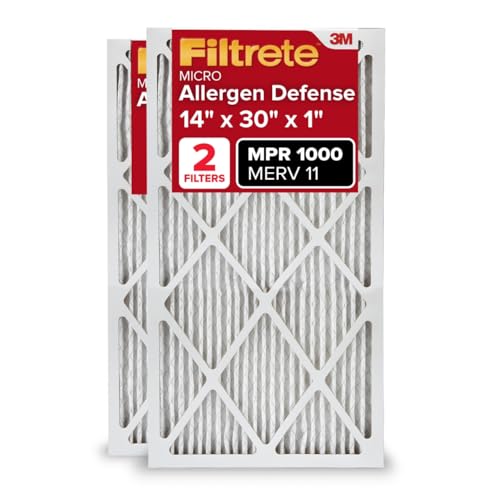 Filtrete 14x30x1, AC Ofenluftfilter, MPR 1000, Micro Allergen Defense, 2er-Pack (genaue Maße 13,81 x 29,81 x 0,81) von Filtrete