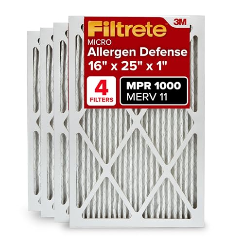 Filtrete 16x25x1, AC Furnace Air Filter MPR 1000 MERV 11, Allergen Defense, 4-Pack (exact dimensions 15.69 x 24.69 x 0.81) von Filtrete