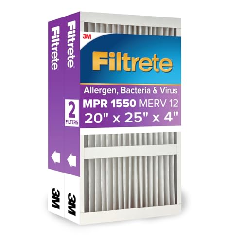 Filtrete 20x25x4 SlimFit AC Ofenluftfilter, MPR 1550 DP, Healthy Living Ultra Allergen Deep Pleat, 2er-Pack (genaue Maße 19,5 x 24,5 x 3,75) von Filtrete