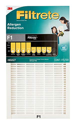 Filtrete True HEPA Raumluftreiniger, Filter F1, Größe: 30,5 x 17,1 x 4,4 cm, funktioniert mit C01, T02 und ST02W (1 Stück) von Filtrete