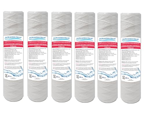 Filtri Acqua Italia Patrone Filterdraht gewickelt 10 Zoll Micron 5 Polypropylen Sedimente, Set 6 Stück von Filtri Acqua Italia