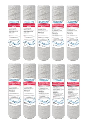 Wasserfilter Italien, Filterkartuschen, gewickelter Draht, 10 Zoll, 50 Mikron, 10 Stück von Filtri Acqua Italia