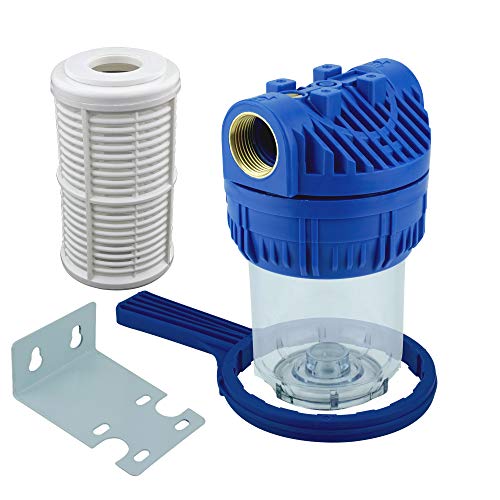 FILTROTECH Wasserfilter 5Zoll Anschluss 3/4" IG für Hauswasserwerke Hochdruckreiniger Gartenpumpen inkl. Filtereinsatz, Zubehör von FILTROTECH