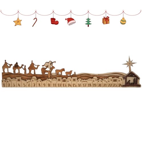 Countdown Kalender Schreibtisch Deko - Holz Weihnachts Countdown Kalender Ornamente - Detailliert Gestaltetes Weihnachtsdekoration Zentrumstisch Spielzeug | für Bücherregal Schreibtisch Countdown Kalender Schreibtisch Deko - Holz Weihnachts Countdown Kalender Ornamente - Detailliert Gestaltetes Weihnachtsdekoration Zentrumstisch Spielzeug | für Bücherregal Schreibtisch von Filvczt