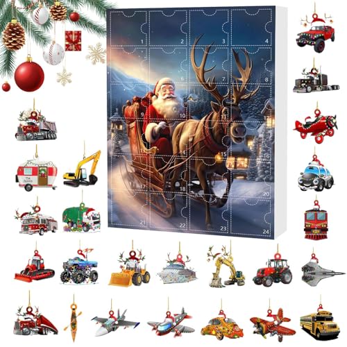 Filvczt Christmas Countdown | 24 Fächer Adventskalender | Santa Transport Design Acryl Deko | Für Garten Haustür Festbaum Weihnachtsgeschenke Filvczt Christmas Countdown | 24 Fächer Adventskalender | Santa Transport Design Acryl Deko | Für Garten Haustür Festbaum Weihnachtsgeschenke von Filvczt