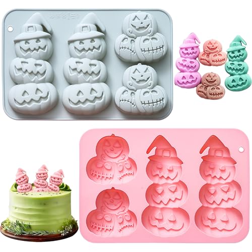 Filvczt Kürbis Silikonform | 2er Set Kürbis Schokoladenform Antihaft,Für Seifen Schokolade Kuchen Fondant Pfannkuchen Kekse Plätzchen Gebäck Süßigkeiten Herbst Halloween Backen von Filvczt
