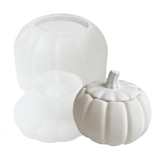 Filvczt Kürbis-Vorratsglasform | Halloween Kürbis Epoxidharzform mit Deckel | Kürbisglas-Silikonformen, Kürbis-Silikon-Betonformen für DIY-Schmuck-Aufbewahrungsbox von Filvczt
