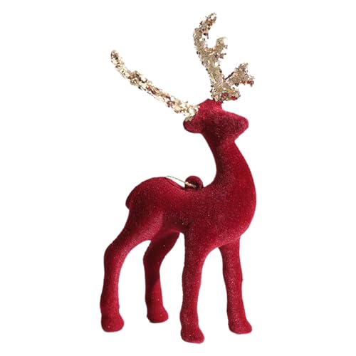 Flocked Elch -Ornamente, Mit Wunderschöner Rostender Rentierstatue, 8,5x13x2cm, Rentier -Weihnachtsdekor, Ströme Hirschschmuck, Wiederverwendbares Design, Für Kaminsims, Schreibtisch, Regale, Tische Flocked Elch -Ornamente, Mit Wunderschöner Rostender Rentierstatue, 8,5x13x2cm, Rentier -Weihnachtsdekor, Ströme Hirschschmuck, Wiederverwendbares Design, Für Kaminsims, Schreibtisch, Regale, Tische von Filvczt