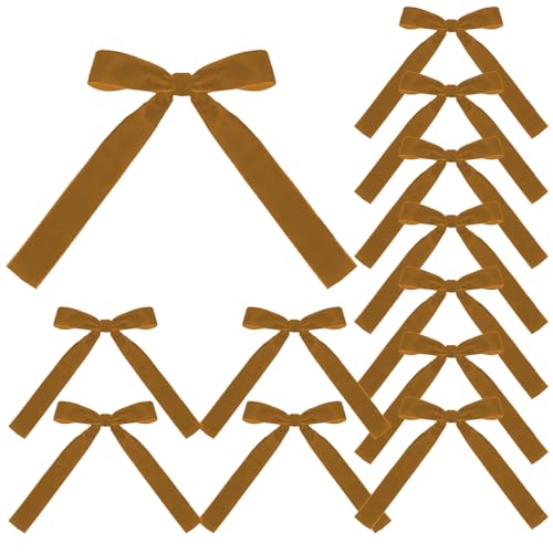 Samtrote Schleifen,Weihnachtsrote Kranzschleife | 12X Samtband Rote Kranzschleifen,Tragbare weihnachtliche rote Schleifen, Festliche Schleife für Girlande, Kamin, Treppen, Samtrote Schleifen,Weihnachtsrote Kranzschleife | 12X Samtband Rote Kranzschleifen,Tragbare weihnachtliche rote Schleifen, Festliche Schleife für Girlande, Kamin, Treppen, von Filvczt