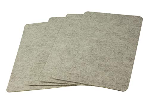 4X Filz-Kult Tischsets, beige-meliert, abgerundete Ecken, Tischset, Platzsets, Platzmatte, 4-5mm starker Filz, Untersetzer 30x45cm, Tischmatten von Filz-Kult.de