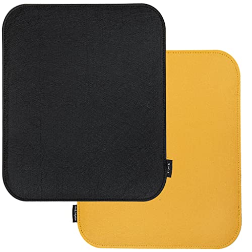 FilzGut (Schwarz/Gelb 2er Set sitzkissen Büro oder Outdoor 40x33 Filz Sitzauflage Filz Stuhlauflage für Haus und Garten Designer von FilzGut