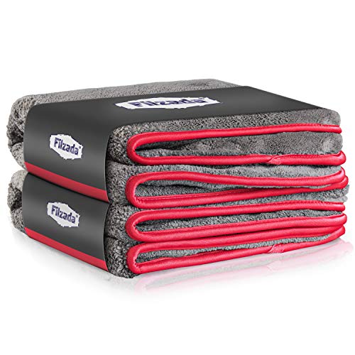 Filzada® 2X Lackschonendes Mikrofasertuch Auto - Unfassbare Saugkraft Und Fusselfrei Dank Extrem Weicher Mikrofaser - Auto Poliertücher Zur Professionellen Autopflege in 40x40cm (2) von Filzada