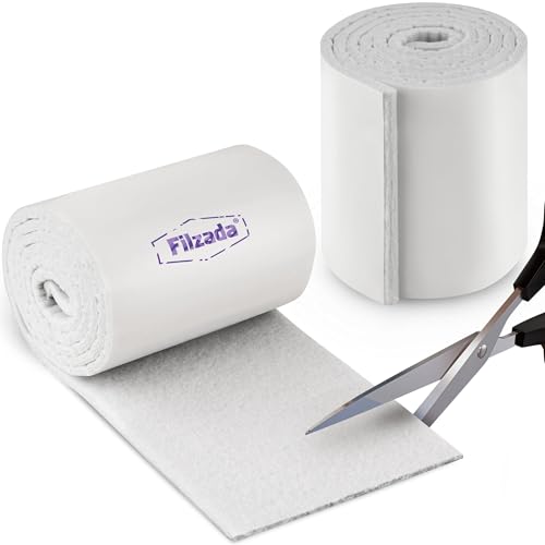 Filzada® 2X Filzgleiter Selbstklebend & Zuschneidbar [2X 100 x 10 cm] - Weiß - Jede Form zuschneiden, Profi Bodenschutz Filz für Möbel und Stühle von Filzada