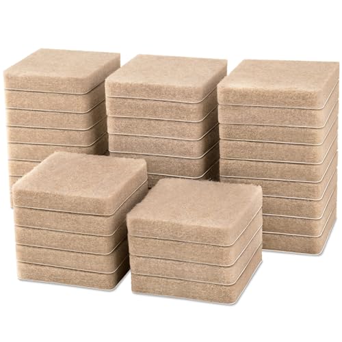 Filzada® 36x Filzgleiter Selbstklebend - 25 x 25 mm Quadratisch - Beige - Profi Möbelgleiter Filz Mit Idealer Klebkraft von Filzada