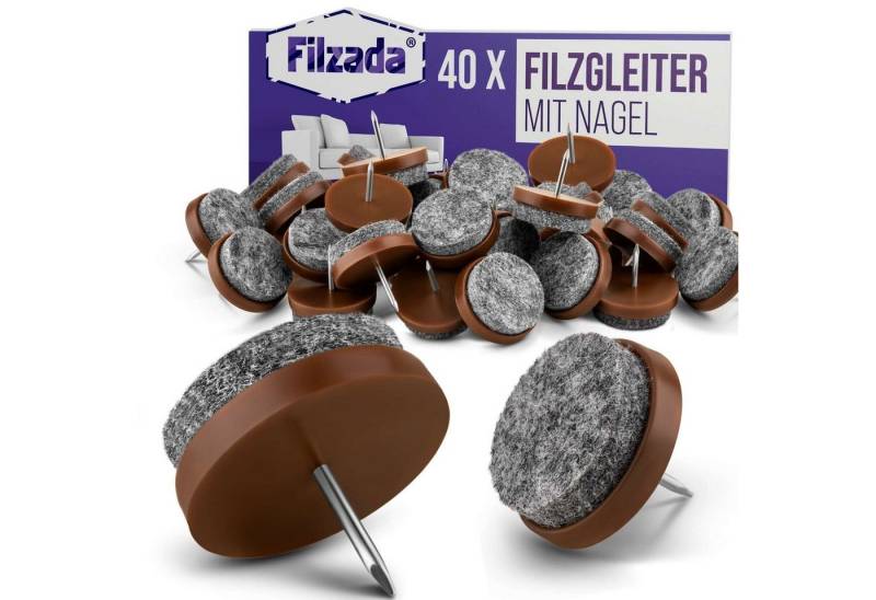 Filzada Filzgleiter 40x Filzgleiter Nagel Ø20mm Filz Möbelgleiter zum Nageln Stuhlgleiter von Filzada