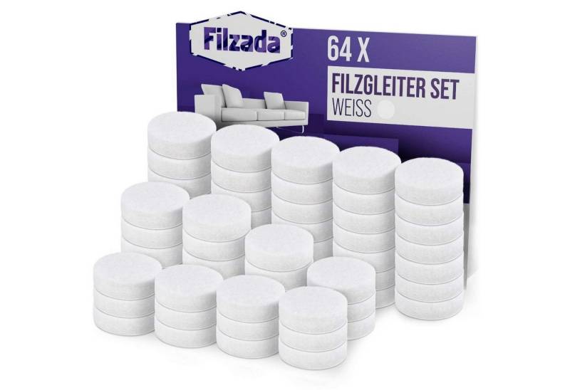 Filzada Filzgleiter 64x Filzgleiter Selbstklebend Rund Ø 20mm Möbelgleiter Stuhlgleiter von Filzada