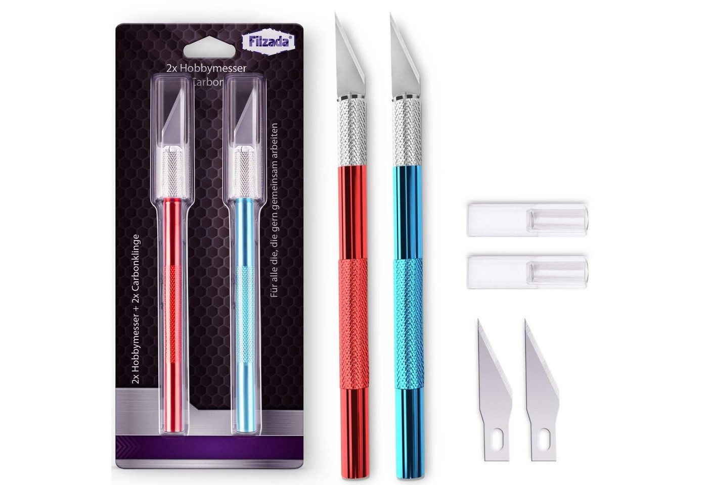 Filzada Messerklinge 2x Skalpell Rot Blau 2er Bastelmesser Set Hobbymesser Skalpellmesser Filzada Messerklinge 2x Skalpell Rot Blau 2er Bastelmesser Set Hobbymesser Skalpellmesser von Filzada