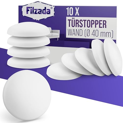 Filzada ® 10x Türstopper Wand selbstklebend weiß - Türpuffer zum Wandschutz - Türstopper für Türklinken zum Stoßschutz gegen Türanschlag für Wand von Filzada