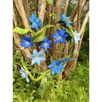 Filzblumenkette Blumengirlande Blau Grün Mit 10 Blüten von Filzhimmel