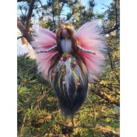Rosenfee Fee Elfe Wolle Gefilzt in Rosa Grau von Filzhimmel