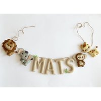 Namensgirlande - Namenskette Customised Name Banner Baby Shower Garland Baby Guirlande Nom Wimpelkette von FilzlandShop