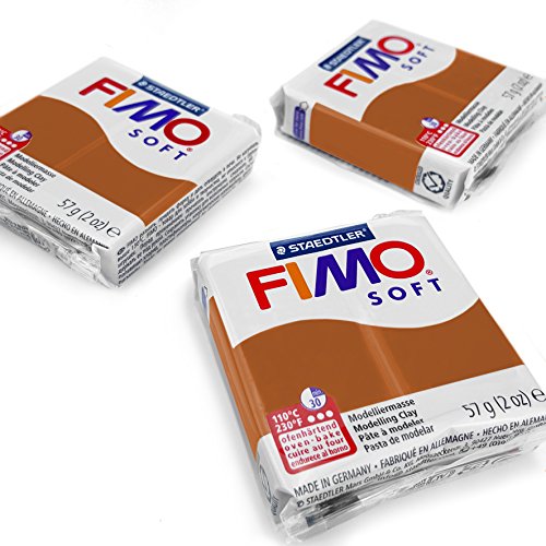 FIMO Weiche Polymer-Ofen-Modelliermasse – die beliebtesten Farben – 57 g – 3 Stück – Karamell von FIMO