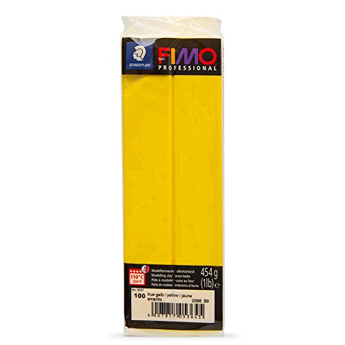 Fimo Professional True Yellow 454 g Polymer Clay Block Fimo Color Referenz 100 von Fimo