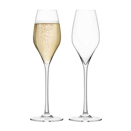 Final Touch 100% Lead-Free Crystal Champagne Flutes Sektgläser Kristallglas Hergestellt mit DuraSHIELD Titanium verstärkt für erhöhte Haltbarkeit Hoch 27,8 cm 340ml - Packung mit 2 Stück von Final Touch