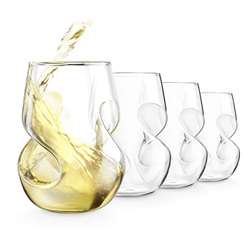 Final Touch Conundrum White Wine Glasses Weißweingläser - Hand durchgebrannte Glas 266ml - Packung mit 4 von Final Touch