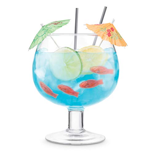 Final Touch Fishbowl Cocktail Ballon Glas XL 1,3 l | Party Margarita Daiquiri Blue Lagoon Riesen-Trinkbecher von Final Touch
