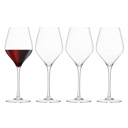 Final Touch Pack of 4 100% Lead-Free Crystal Red Wine Glasses Rotweingläser Kristallglas Hergestellt mit DuraSHIELD Titanium verstärkt für erhöhte Haltbarkeit Tall 26 cm 620ml - Packung mit 4 Stück von Final Touch
