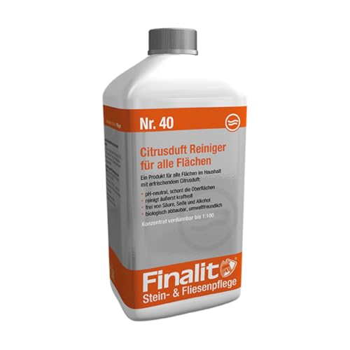 Finalit Nr. 40 Citrusduft Reiniger (pH-neutral) | 1x 1L | Nachhaltiger Universalreiniger für Haushalt & Steinflächen | Geeignet für alle Materialien und Oberflächen im Haushalt von Finalit