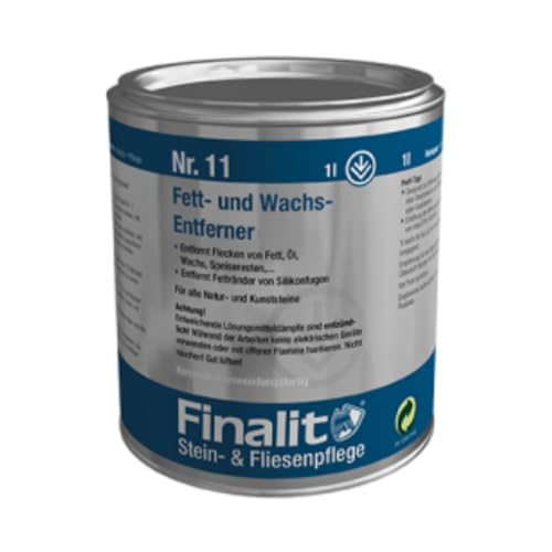 Finalit Nr. 11 Fett- und Wachs-Entferner (neutral) | 1x 1L | Spezialreiniger für Fett- & Wachsrückstände auf Natursteinen, Kunststeinen, Grabsteinen & allen Oberflächen von Finalit