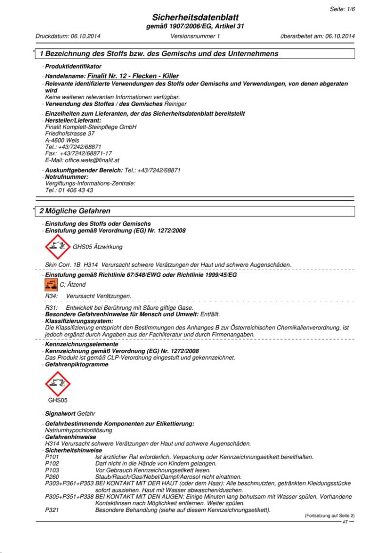 Finalit Nr. 12 Fleckenkiller (leicht basisch)-0,25 l von Finalit