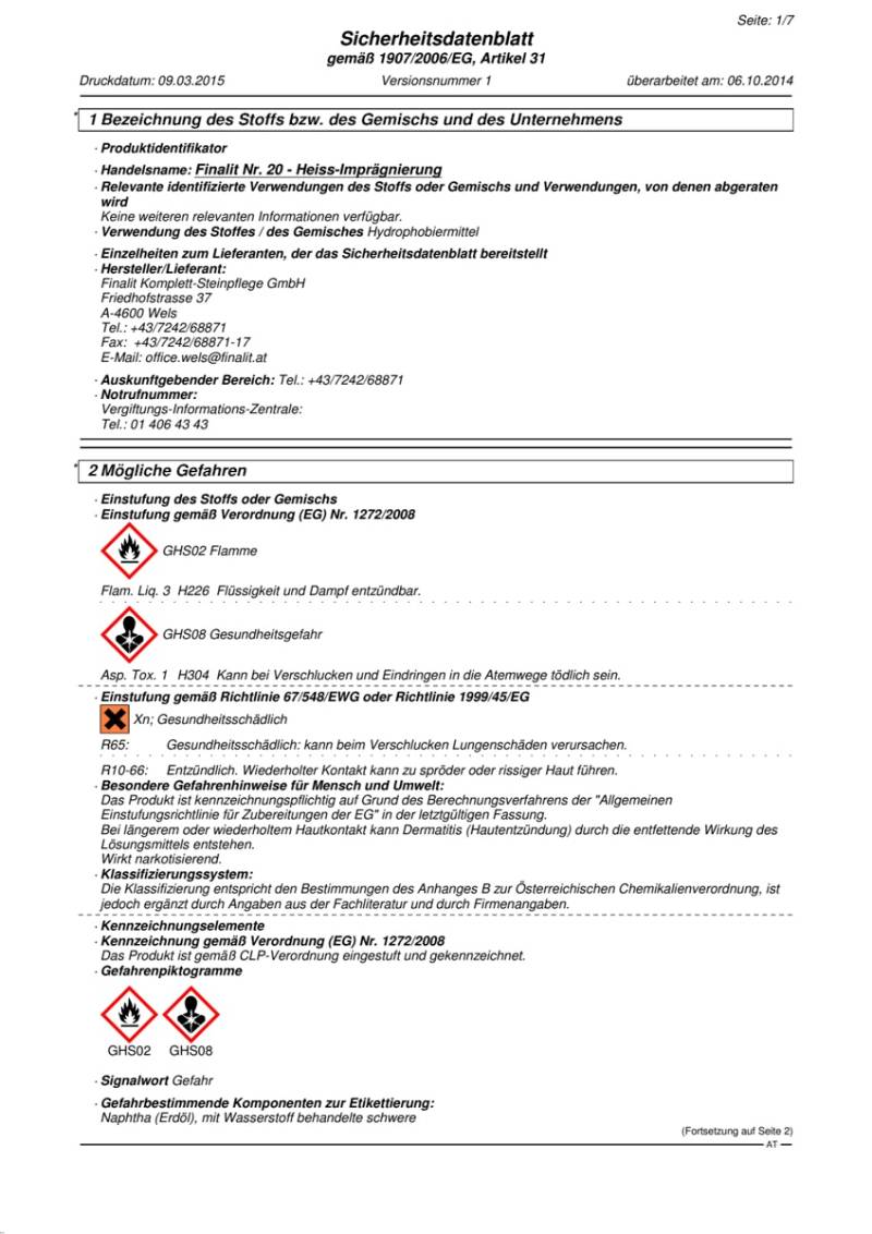 Finalit Nr. 20 Heiß-Imprägnierung-1 l von Finalit