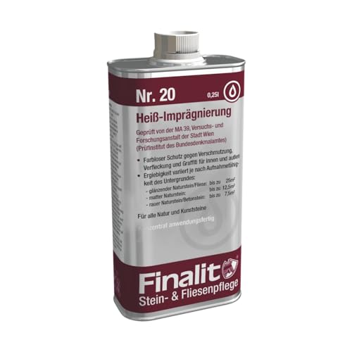 Finalit Nr. 20 Heiß-Imprägnierung |1x 250ml | Profi-Steinimprägnierung für stark beanspruchte Flächen gegen Verfleckung und Verschmutzung |Graffitischutz | Für alle Natur- und Kunststeine von Finalit