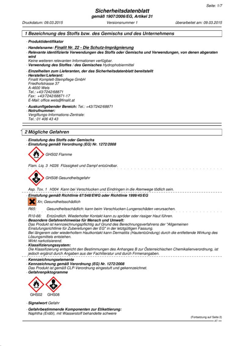 Finalit Nr. 22 Schutz-Imprägnierung-1 l von Finalit