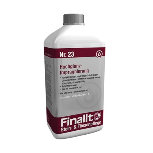 Finalit Nr. 23 Hochglanz-Imprägnierung (Wasserbasis) | Glanz für matte Böden | Schutz für Natursteine, Kunststeine, Holz, Laminat & PVC | 1x 1L Konzentrat | Nur für Innen von Finalit