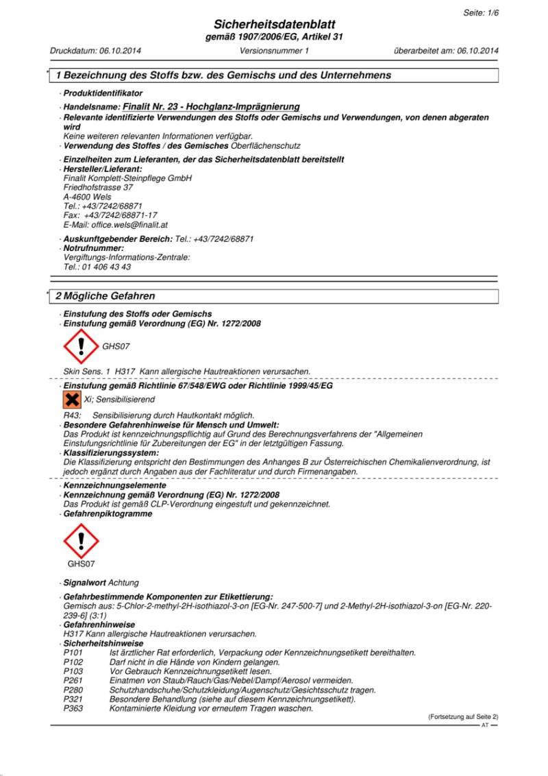Finalit Nr. 23 Hochglanz-Imprägnierung-1 l von Finalit