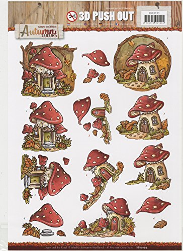 Find It Trading Yvonne Creations Stanzbogen in Pilzhäusern, Herbstfarben von Find It Trading