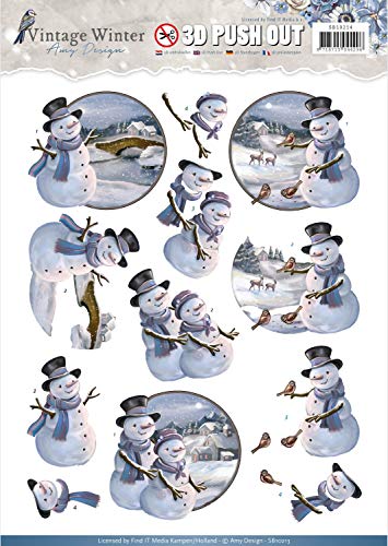 Snowman Vintage Winter 3D-Uitdrukvel Push-Out Amy Design Snowman Vintage Winter 3D-Uitdrukvel Push-Out Amy Design von Find It