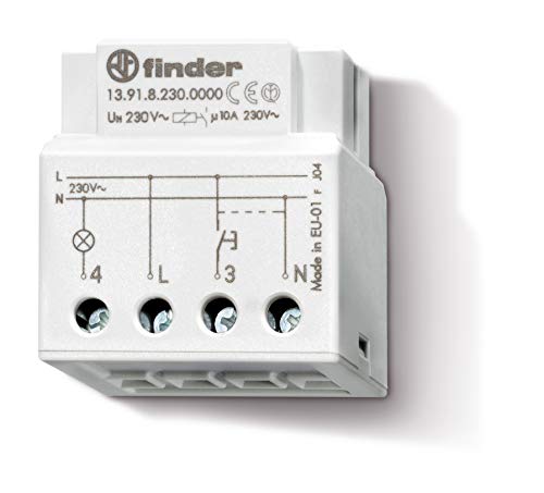 Finder 139182300000PAS Elektronischer Stromstoßschalter, zur Montage in Unterputzdosen, 230 VAC, 1 Schließer, 10 A von finder